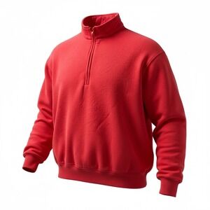 Comfrt Red 1/4 Zip Sweatshirt Medium Oversized Cozy Pullover